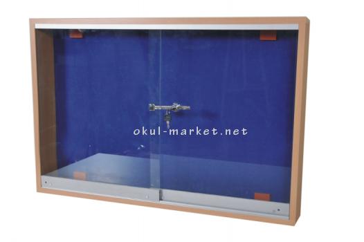 Camlı İlan Panosu Camlı İlan Panoları Camlı Ahşap Pano(90x180)cm 