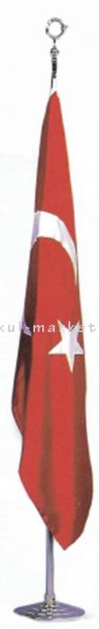 Atatürk Köşesi Donanımları Direk ve Bariyer Bayrak Direği (Krom)