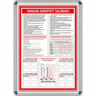 Yangın Panosu (70x100 cm) - Yangın ve Sivil Savunma Panosu Yangın Panosu (Tekli) $i